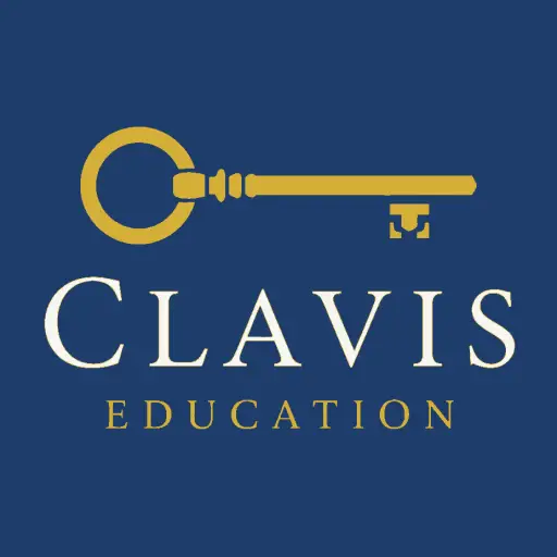 Clavis education logo featuring a golden key